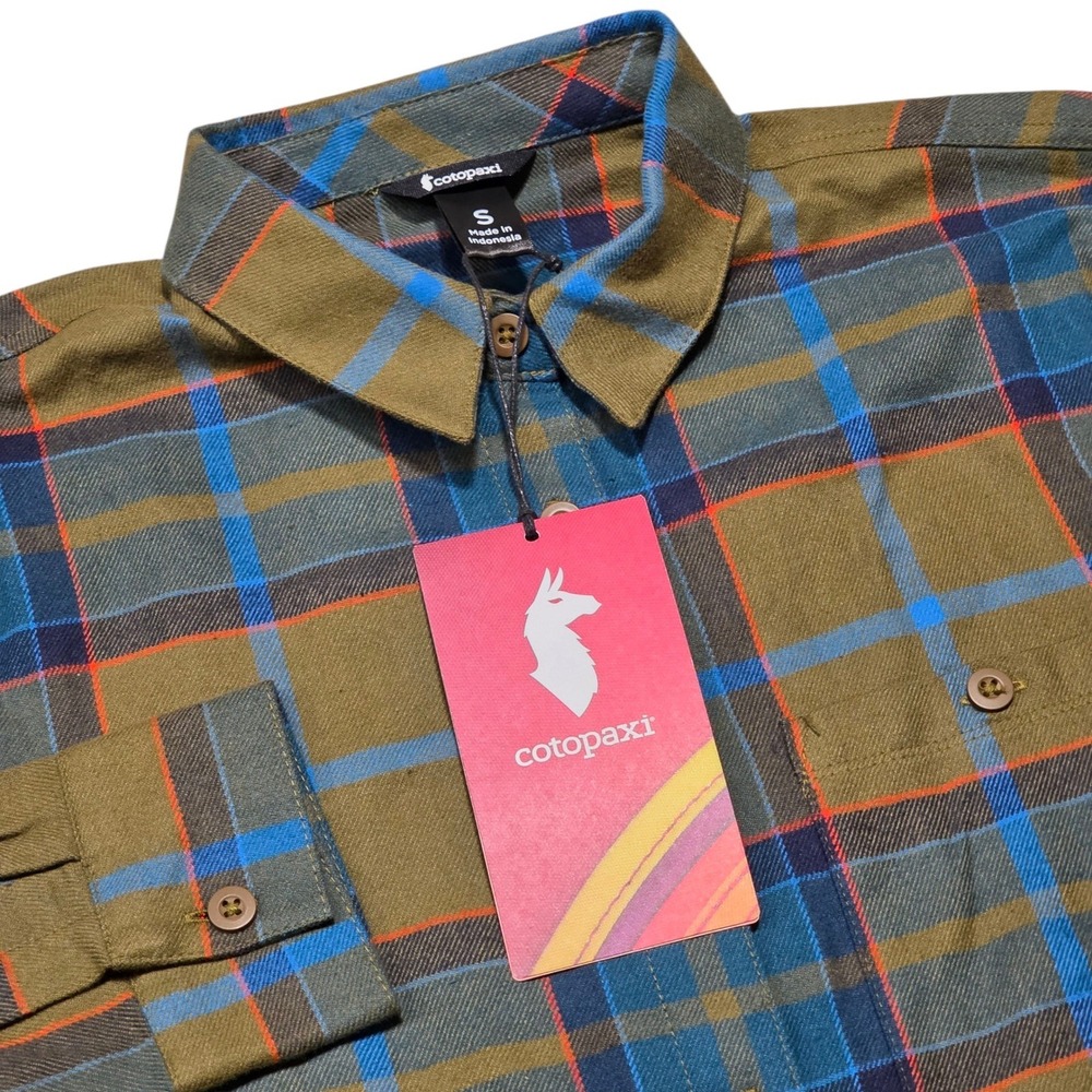 Cotopaxi Quedo Flannel Shirt Women Small Live Oak Plaid Cotton Button Up NWT